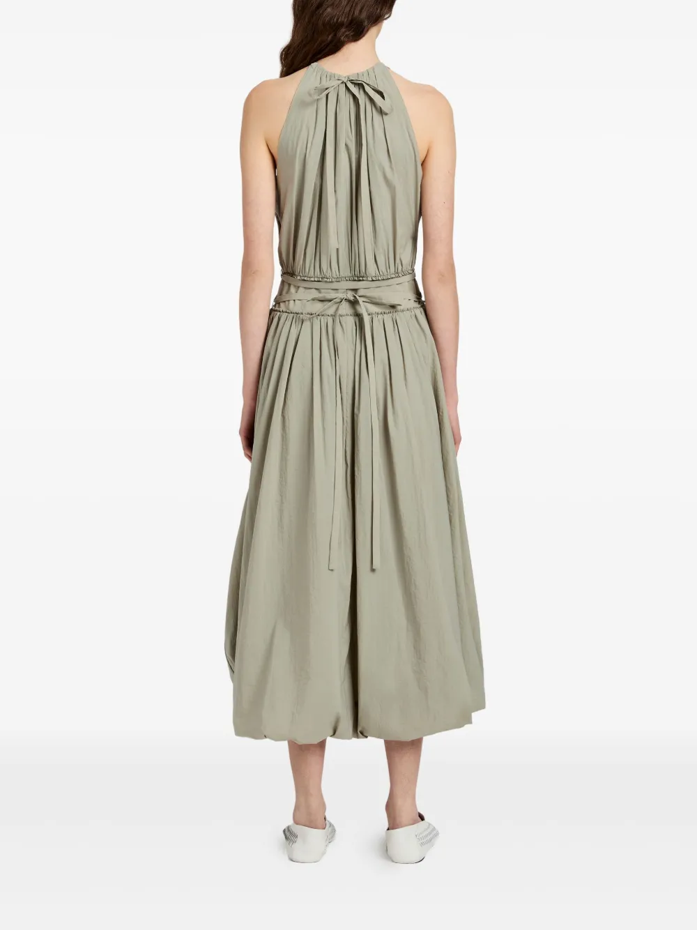 Proenza Schouler White Label Gesmockte midi-jurk met halternek Groen