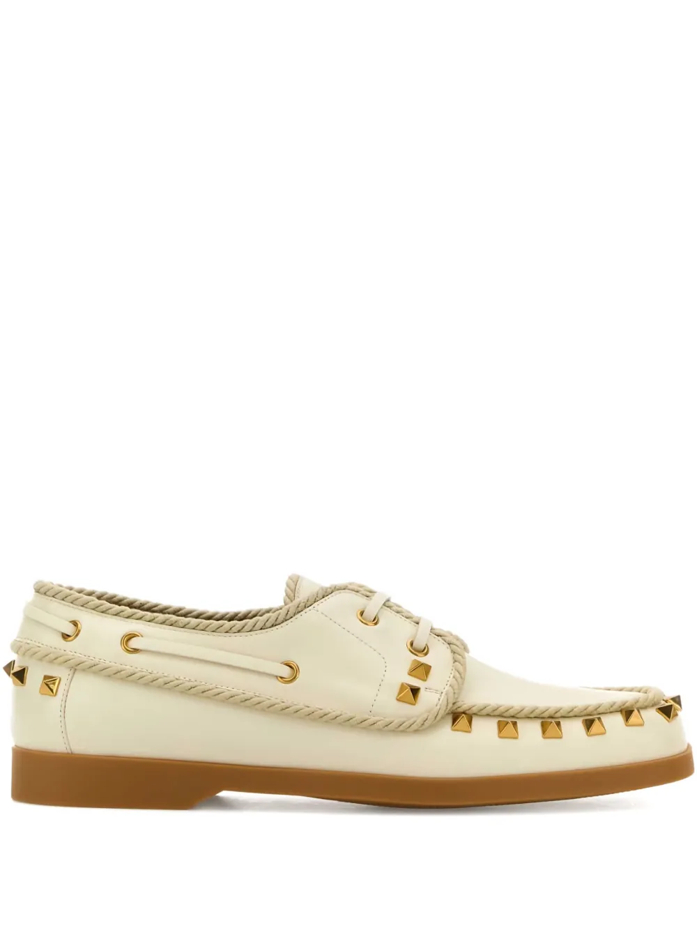 Valentino Garavani Rockstud boat shoes Neutrals