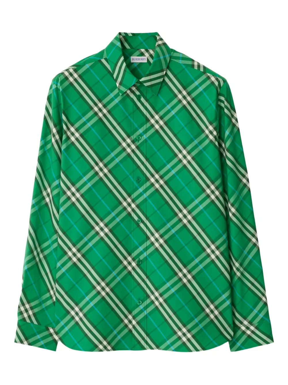 Burberry Check cotton shirt | Green | Image 1