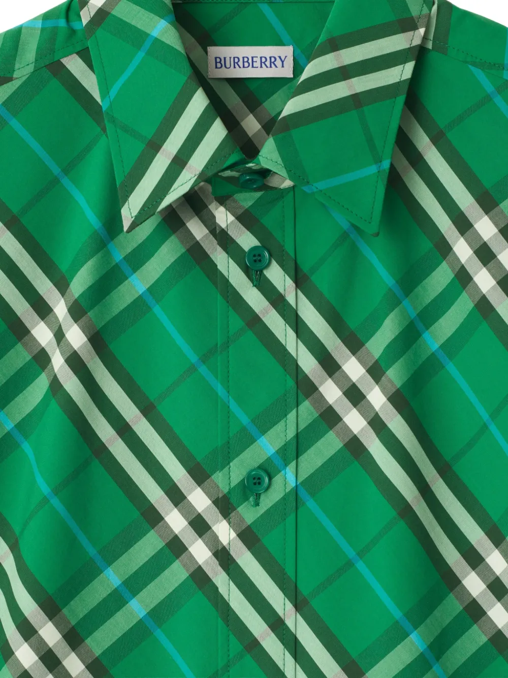 Burberry Geruit overhemd - Groen