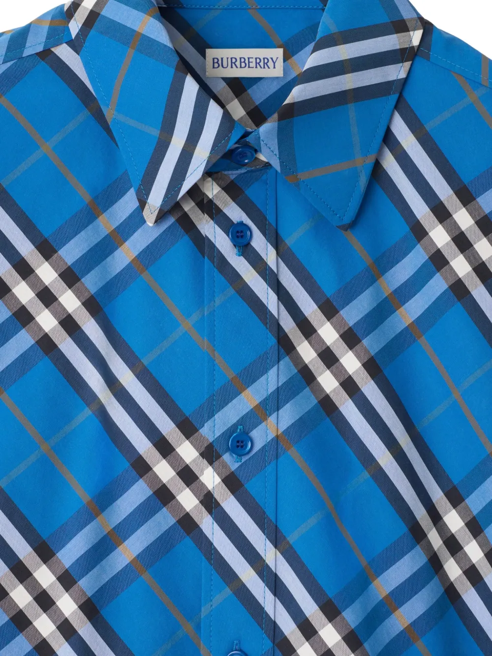 Burberry Geruit overhemd Blauw