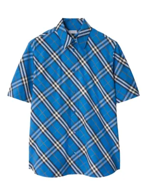 Burberry classic-fit Check Cotton Shirt | Blue | FARFETCH RO