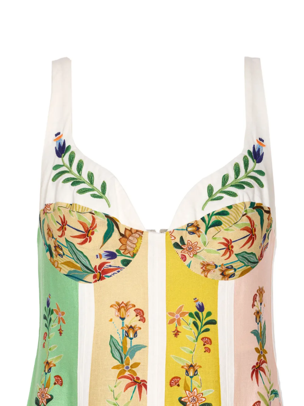 FARM Rio Floral Stripes maxi-jurk Groen