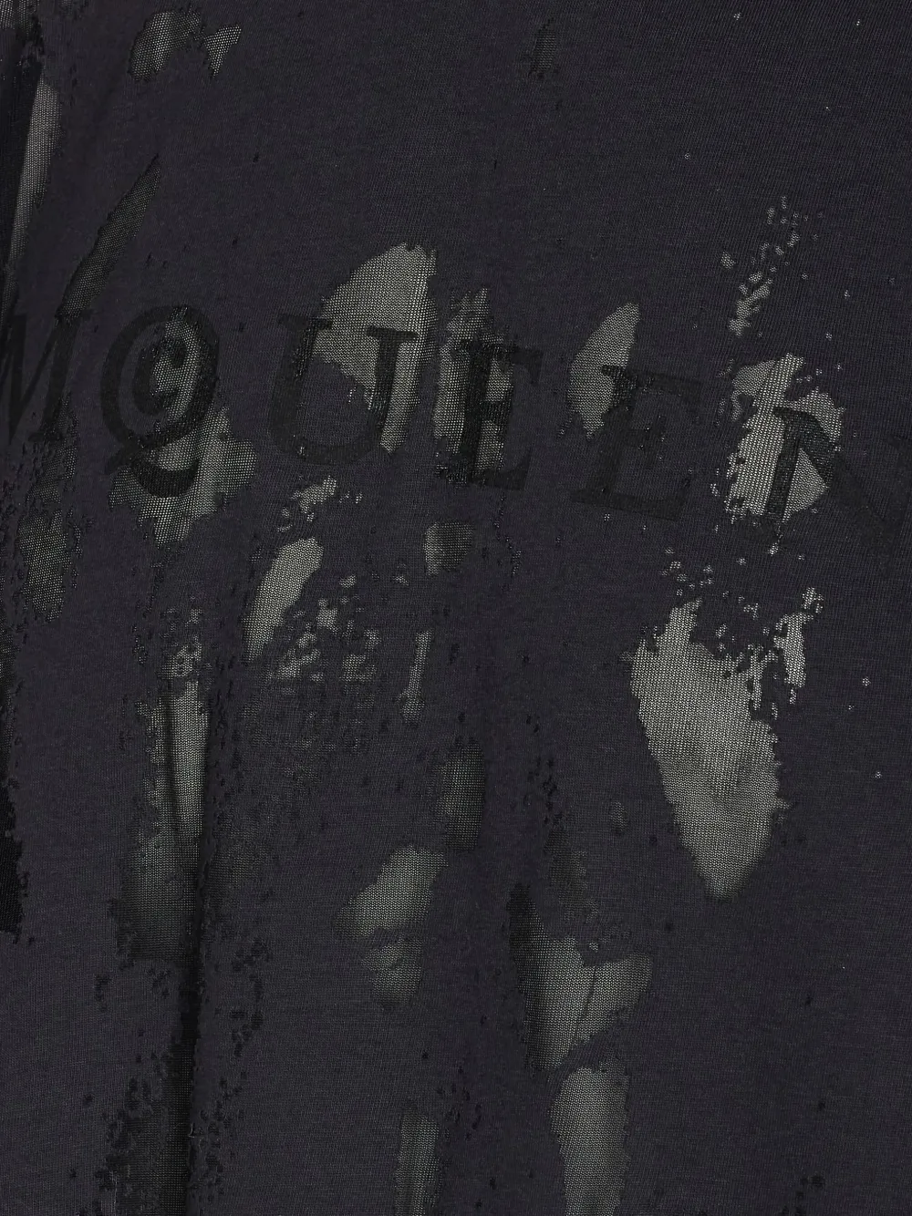 Alexander McQueen T-shirt met logo jacquard Zwart