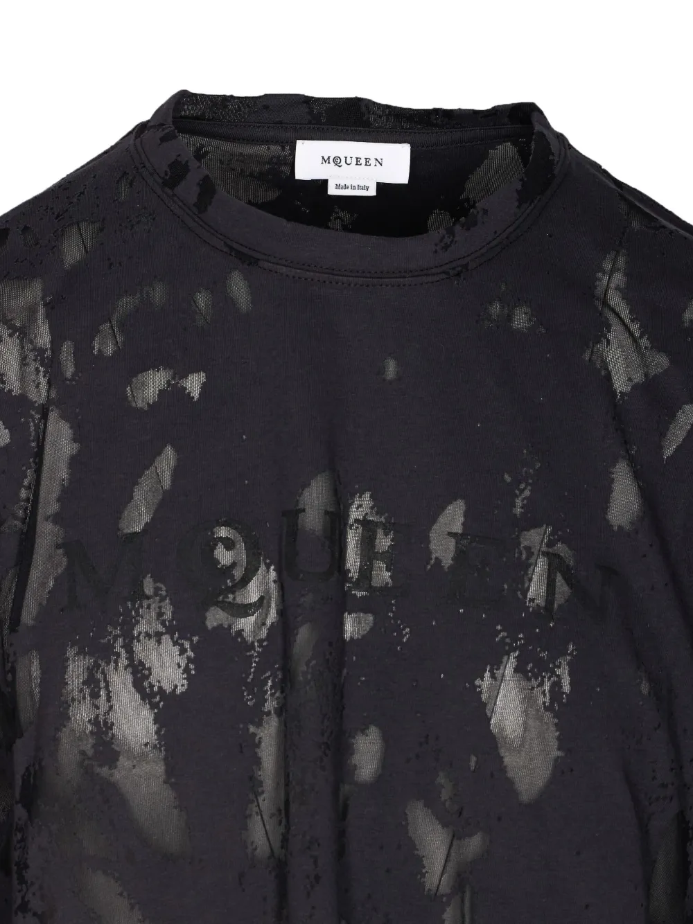 Alexander McQueen T-shirt met logo jacquard Zwart