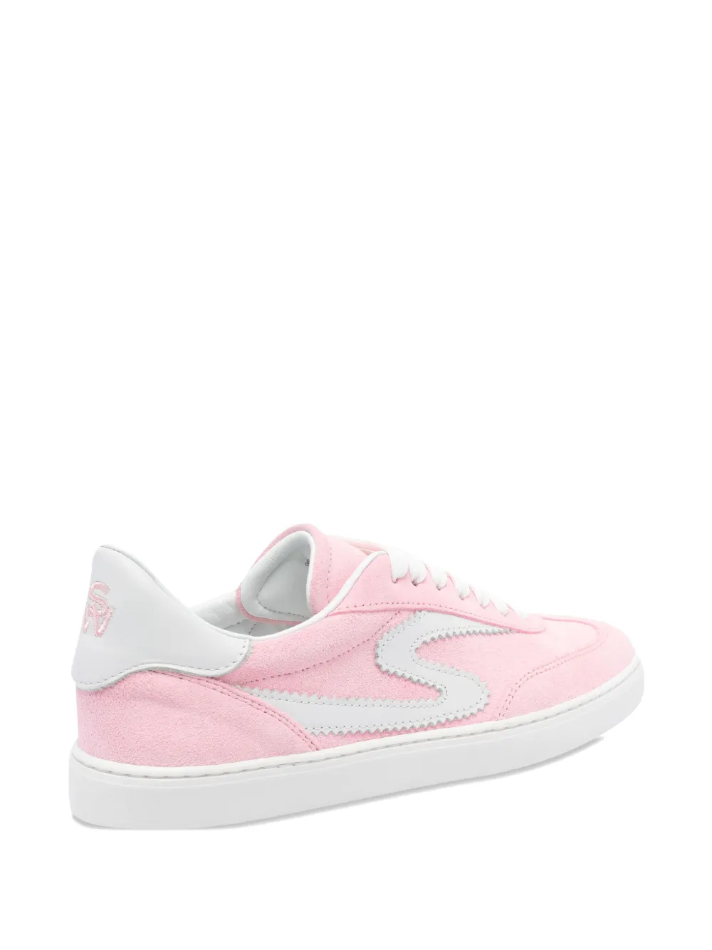 Stuart Weitzman Round Toe Suede Sneakers With Contrast Heel