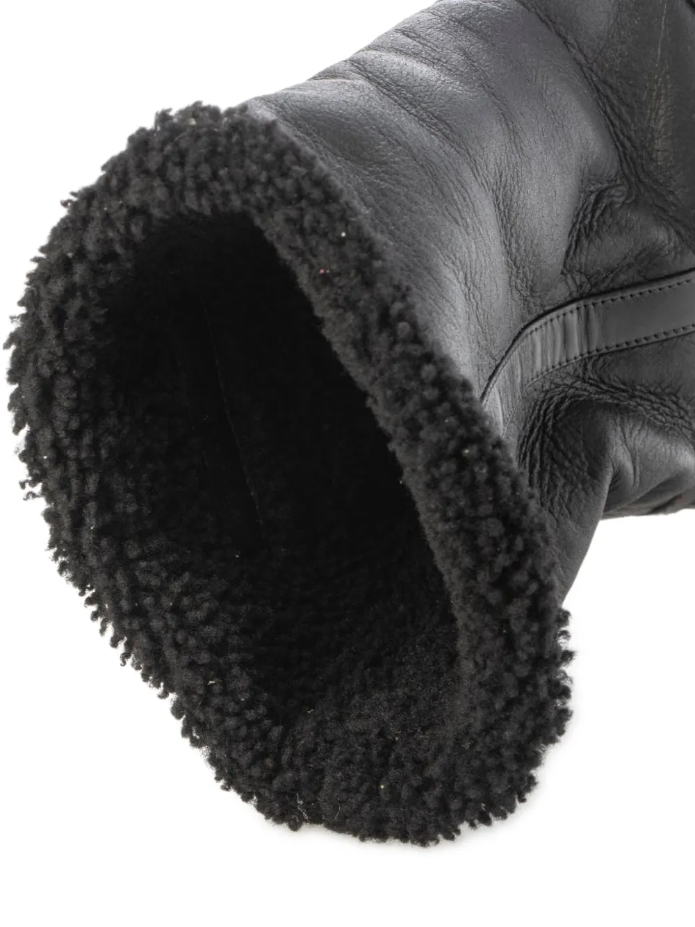 Ferragamo shearling-trim boots Black