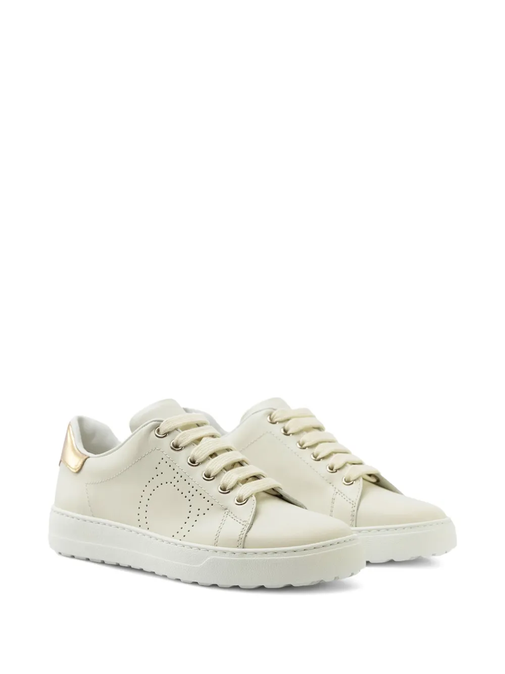 Ferragamo perforated-detail sneakers - Beige