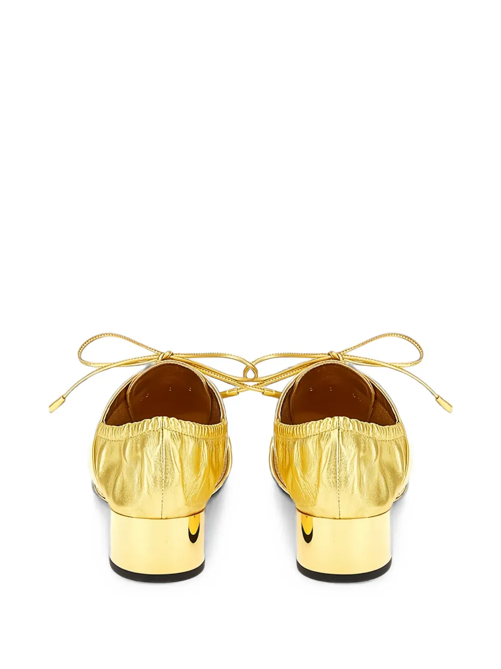 Ferragamo lace-up metallic Oxford shoes Goud