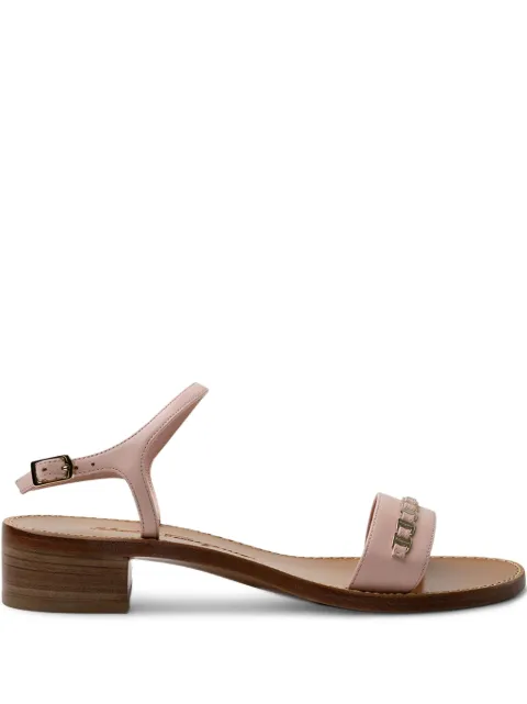 Ferragamo sandalias planas con detalle de cadena