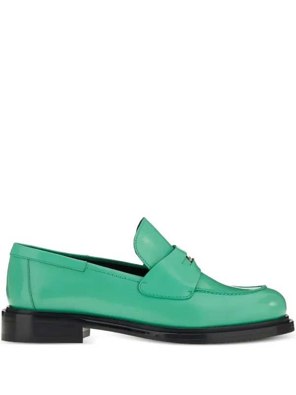 Ferragamo Peny-strap Leather Loafers in Green