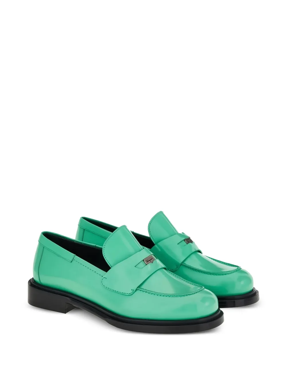 Ferragamo Leren loafers met penny-bandje - Groen