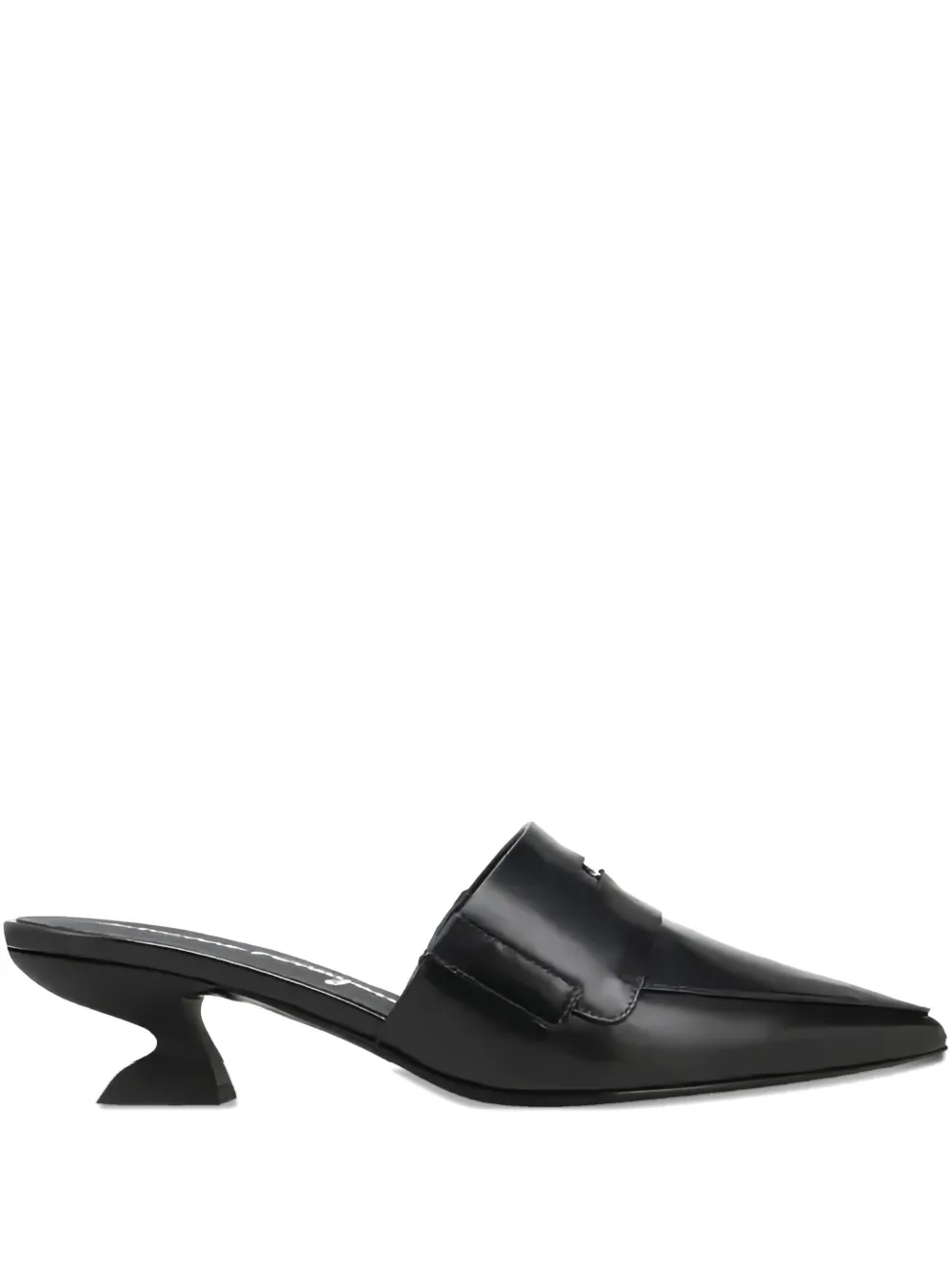 Ferragamo Pointed-toe Sculpted-heel Mules In Black