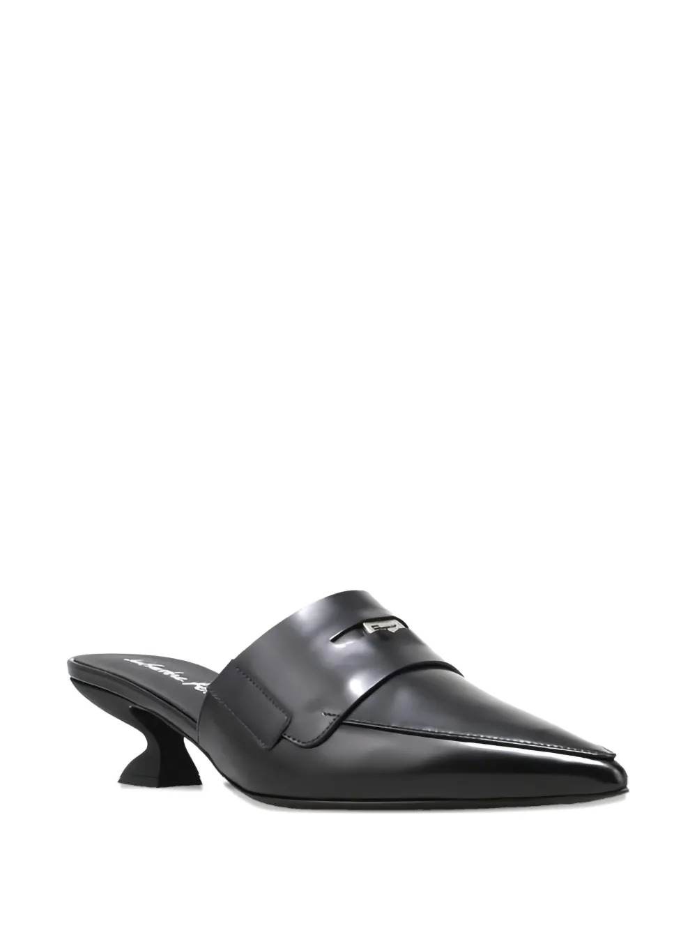 Ferragamo Pointed-toe Sculpted-heel Mules In Black