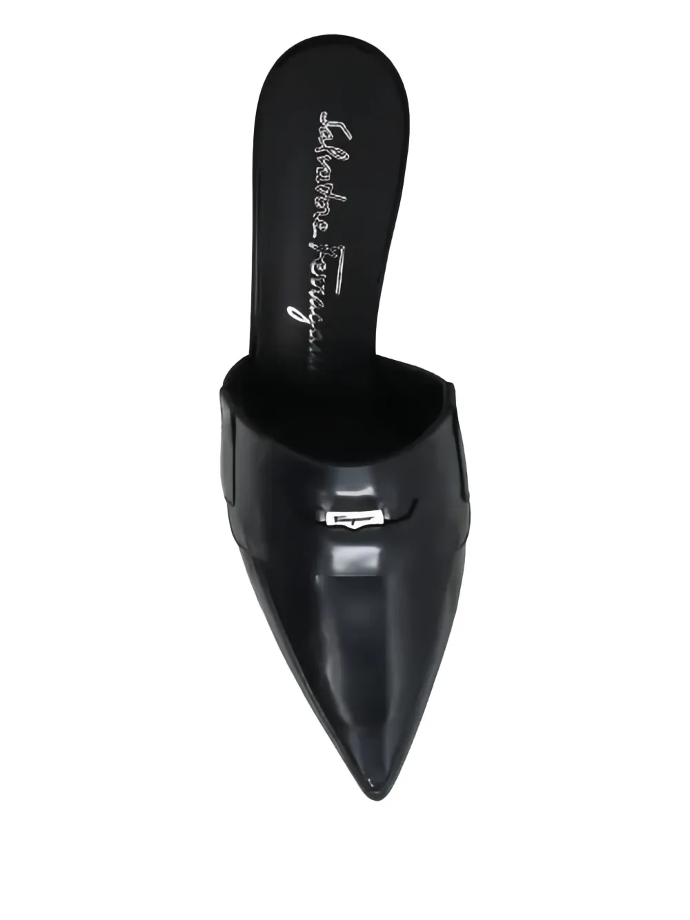 Ferragamo Pointed-toe Sculpted-heel Mules In Black