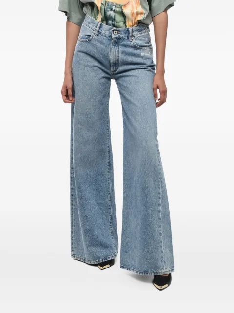 Off-White jeans acampanados con logo