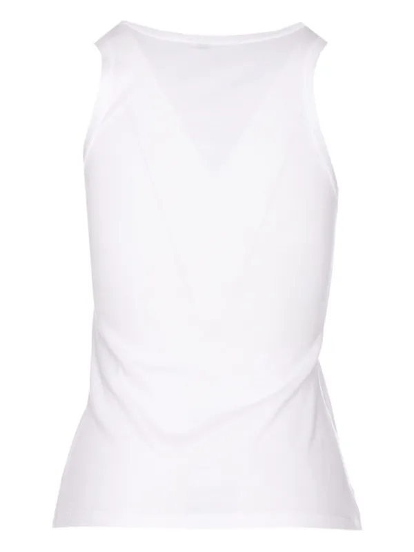slim fit dress slacks Z Supply Casa Whipstitch Silky Jersey Tank In White
