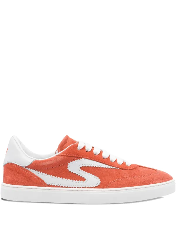 Stuart Weitzman Leather Sneakers in Orange