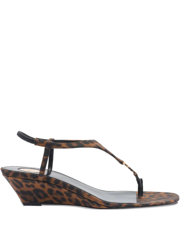 Saint Laurent Cassandra Sandals in Brown