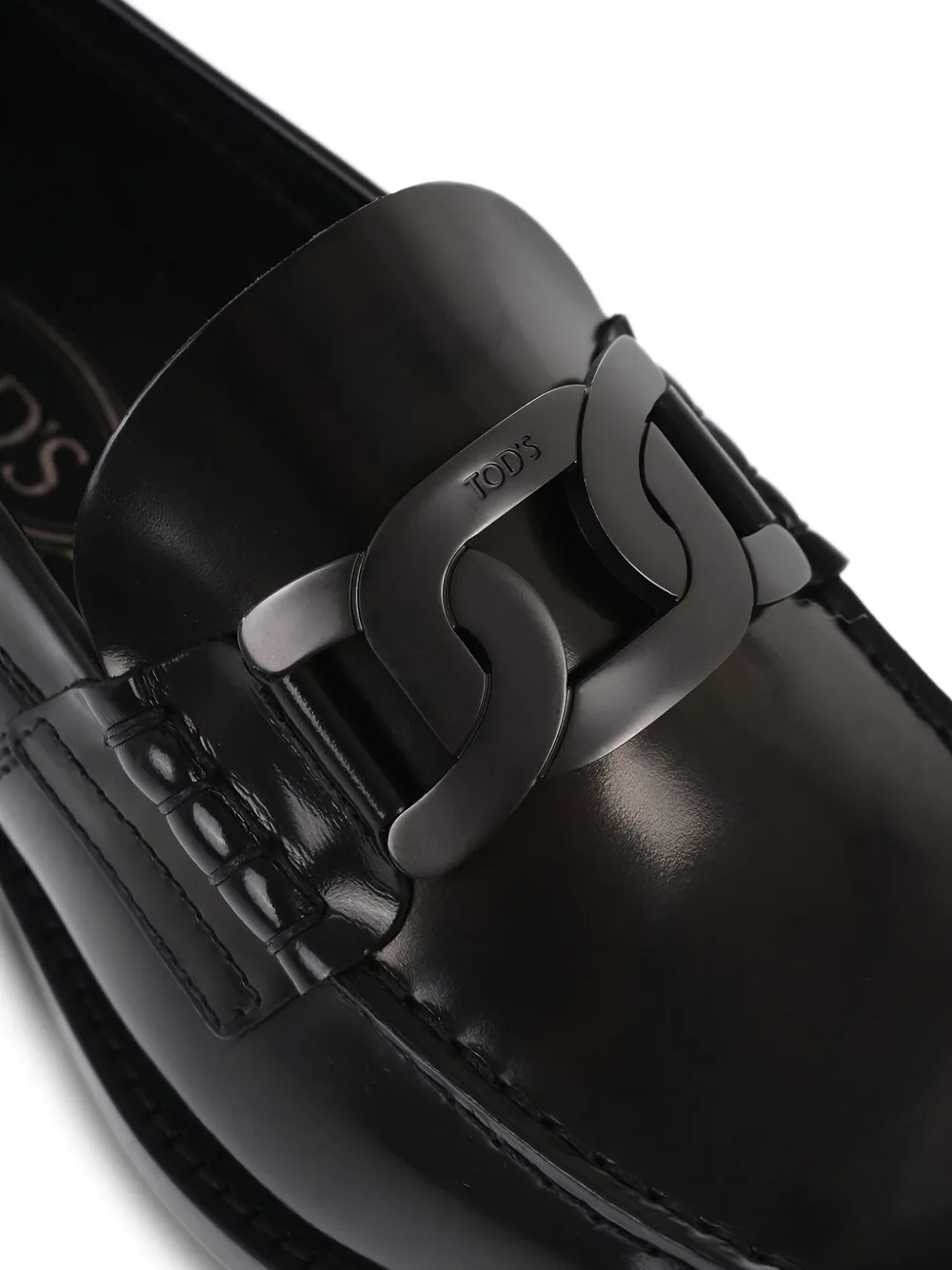 Tod's chain-detailed brushed loafers Black
