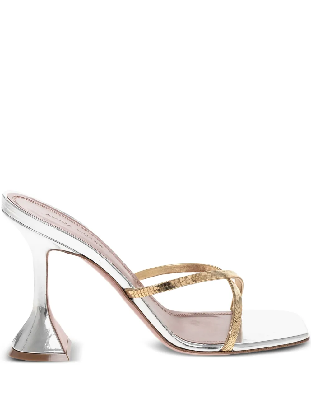 Amina Muaddi 95mm Henson mules Gold
