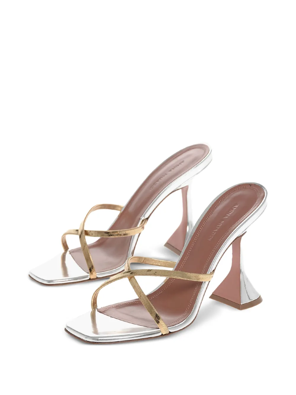 Amina Muaddi 95mm Henson mules Gold