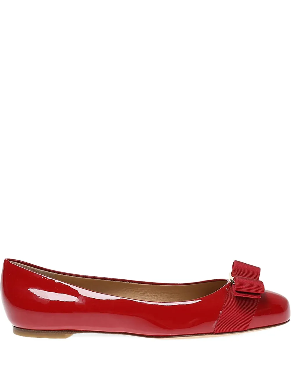 Ferragamo Varina Ballet Flats In Red