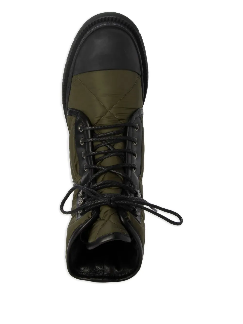 Ferragamo quilted lace-up boots Green