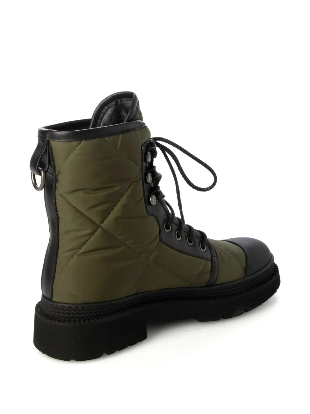 Ferragamo quilted lace-up boots Green