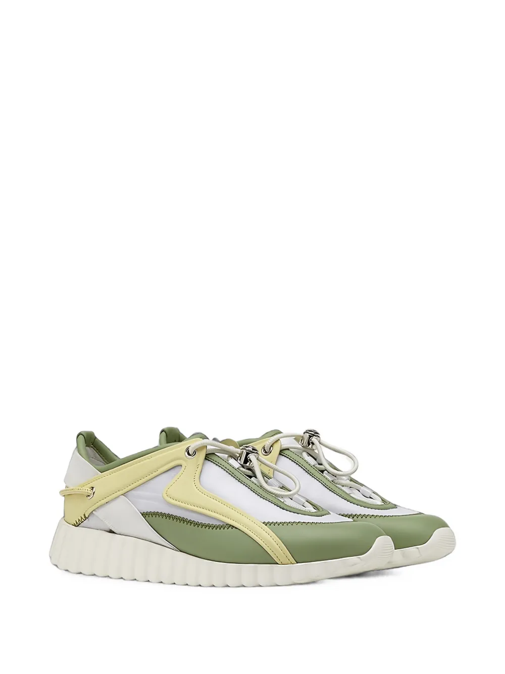 Ferragamo panelled toggle-fastening sneakers - Verde