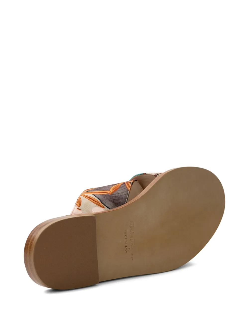 Ferragamo Giacky print flat sandals Blauw