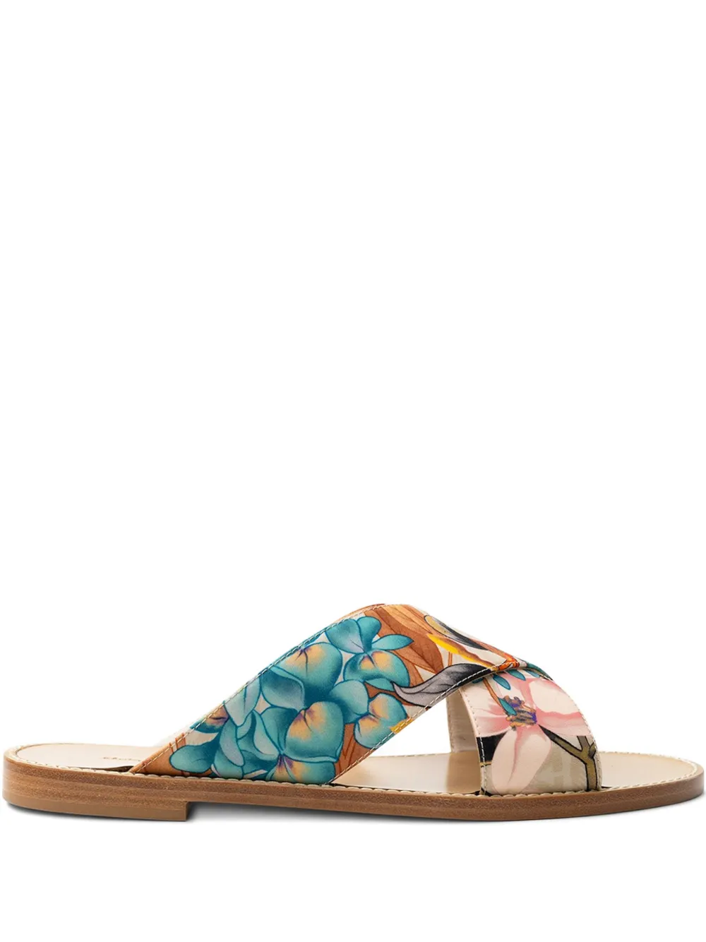 Ferragamo Giacky print flat sandals Blauw