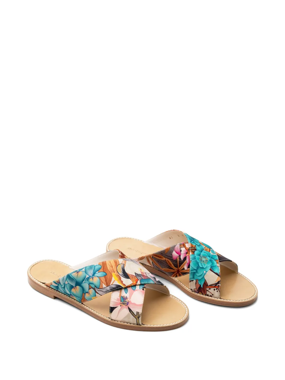 Ferragamo Giacky print flat sandals Blauw