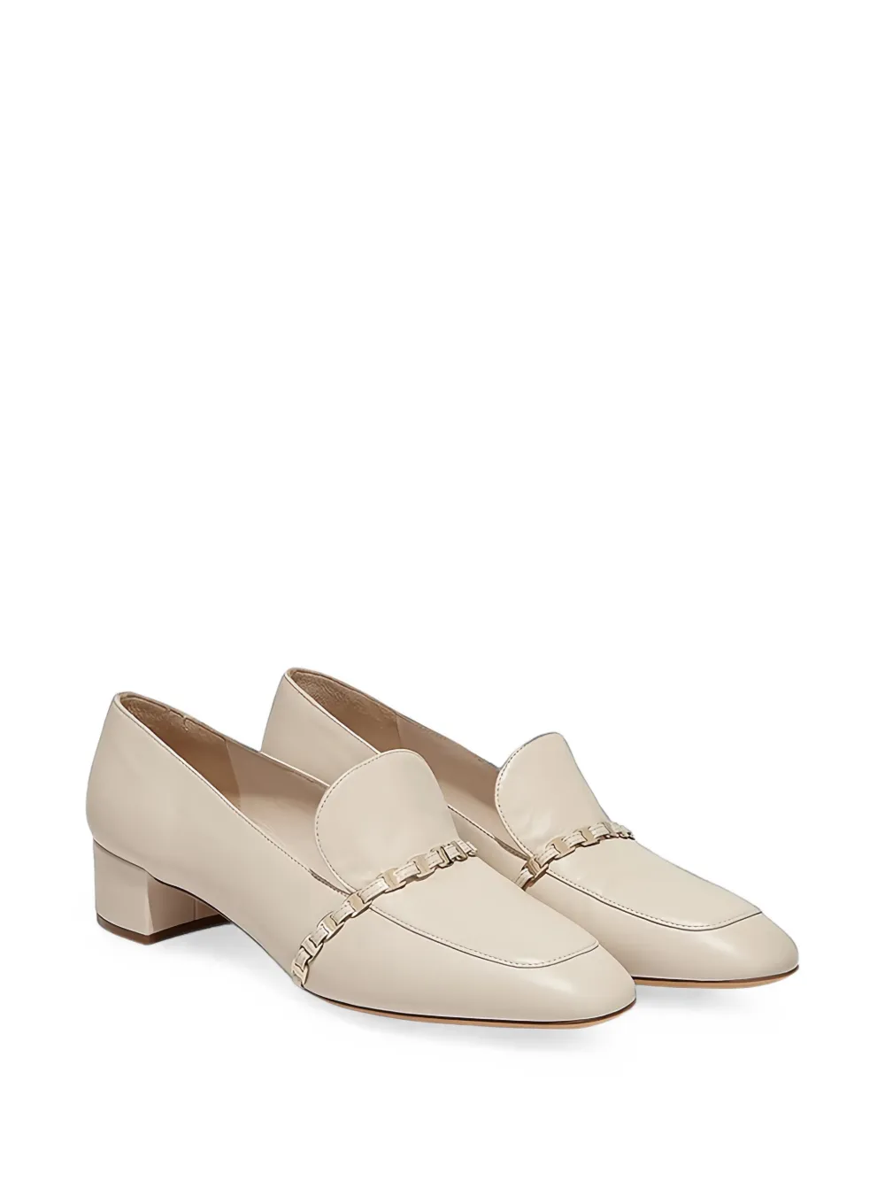 Ferragamo Gancini chain leather loafers - Toni neutri