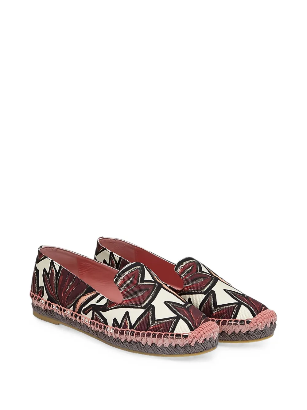 Ferragamo floral-print espadrille espadrilles - Rosso