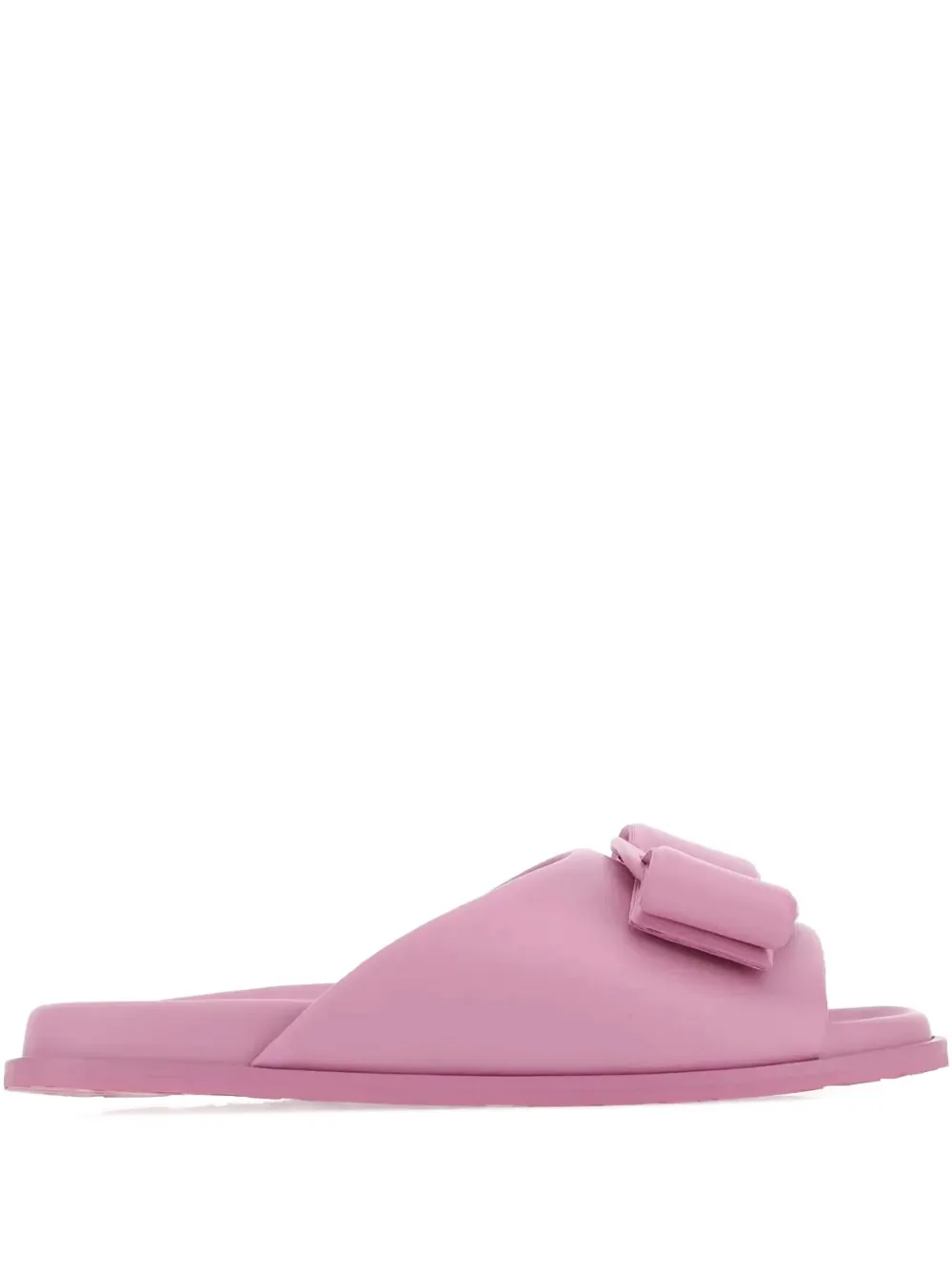 Ferragamo bow-detail leather flat sandals Pink