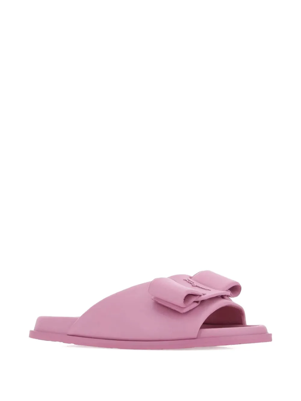 Ferragamo bow-detail leather flat sandals Pink