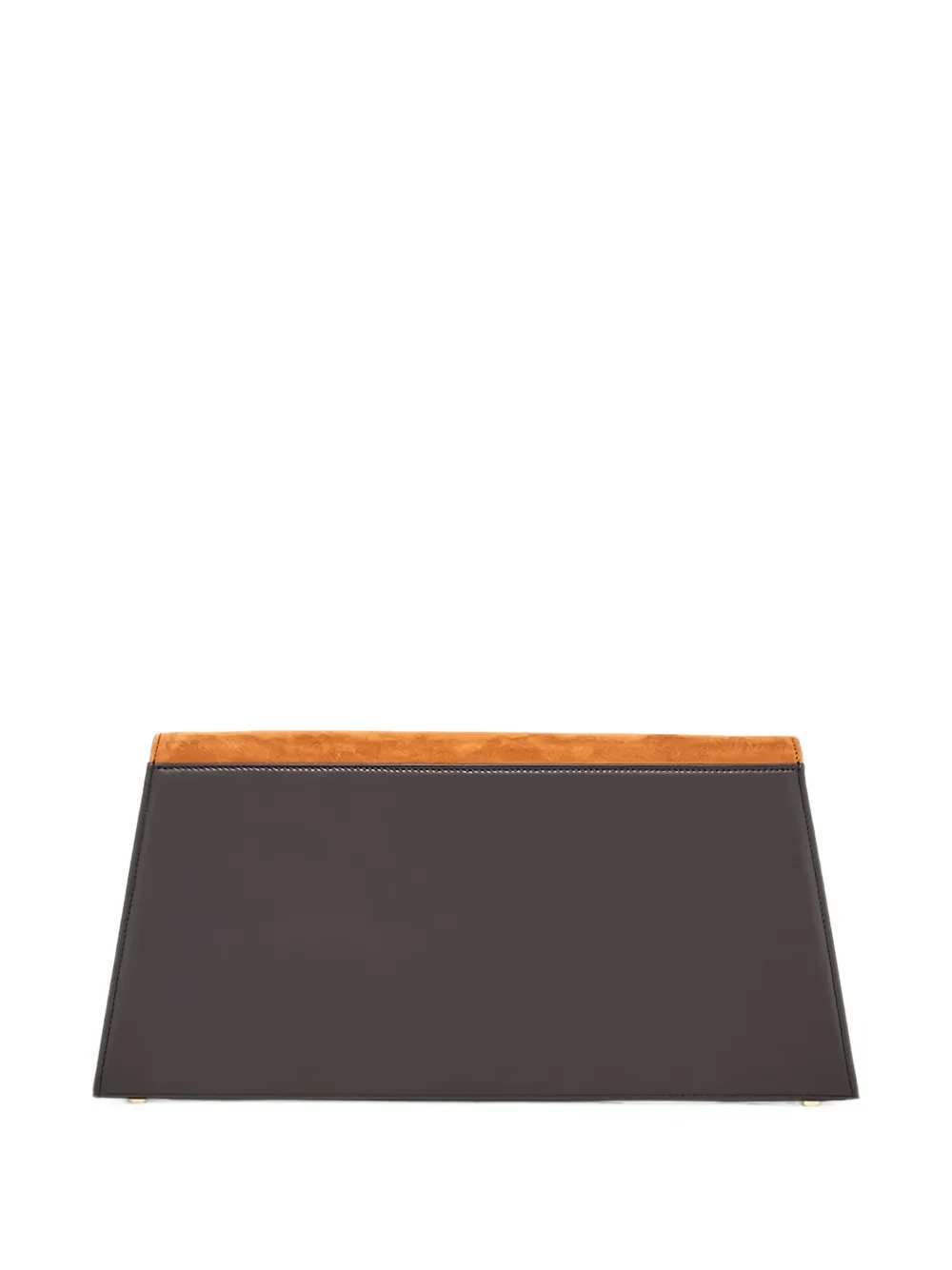 Ferragamo Gancini clutch met vlakken Bruin
