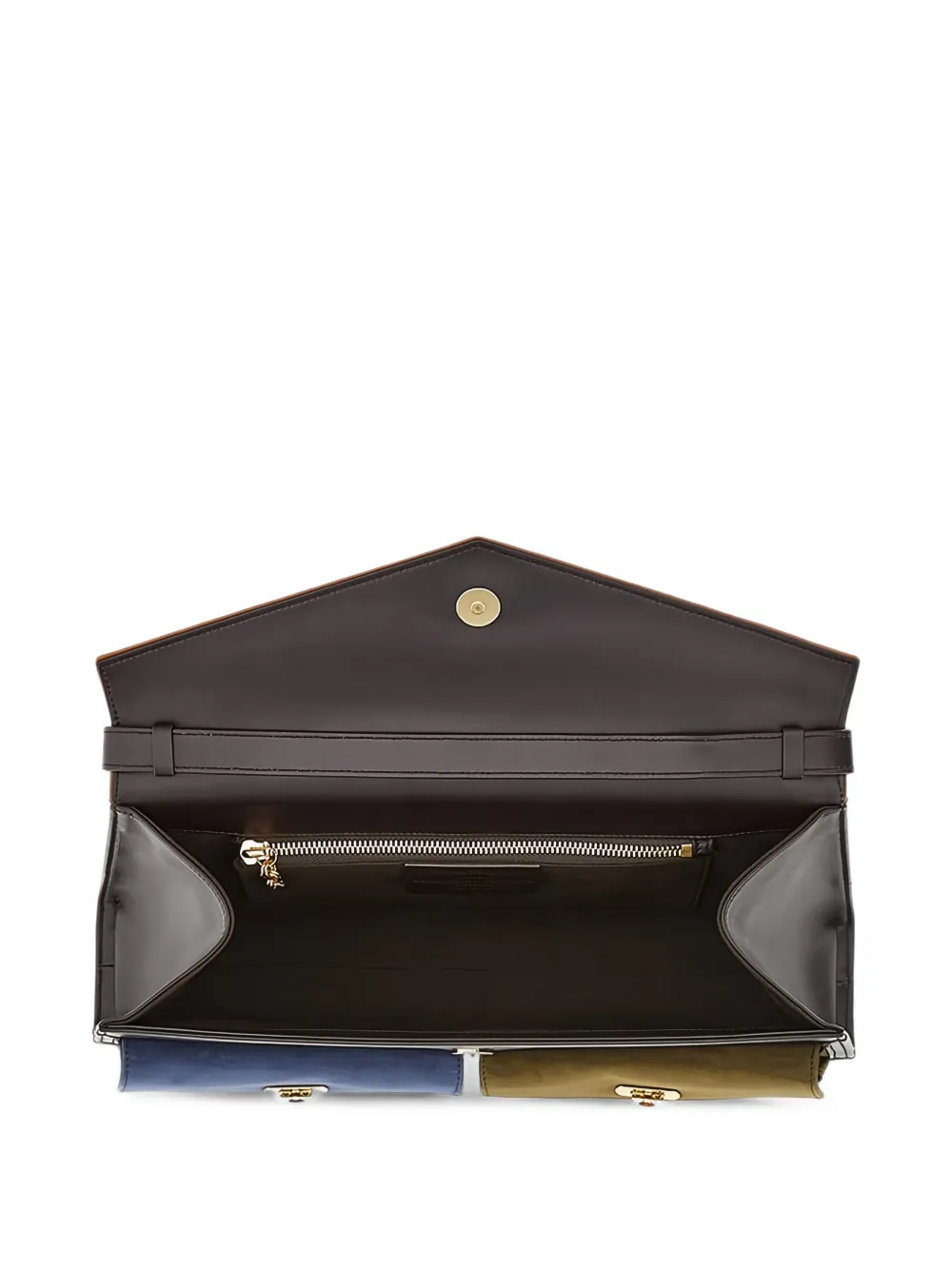 Ferragamo Gancini clutch met vlakken Bruin