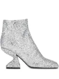 Ferragamo glitter-effect sculpted-heel ankle boots - Grey