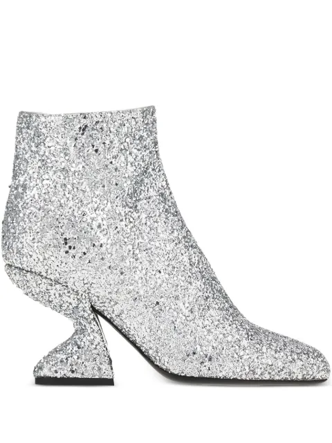Ferragamo glitter-effect sculpted-heel ankle boots