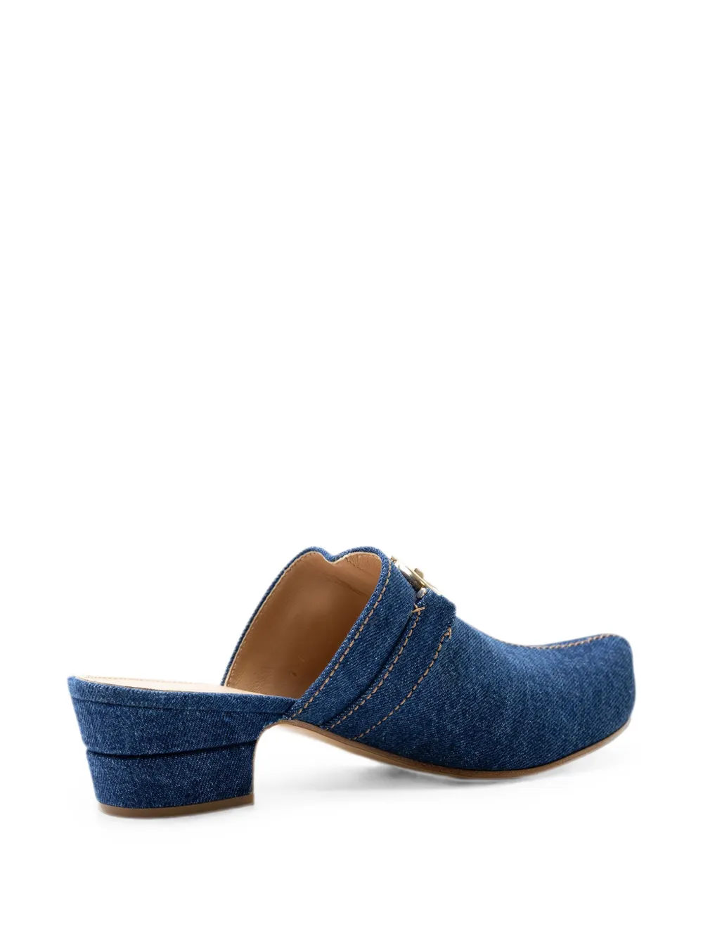 Ferragamo Denim muiltjes met Gancini-detail Blauw