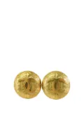 CHANEL Pre-Owned 1995 Gold Plated Quilted CC Clip On Earrings costume earrings