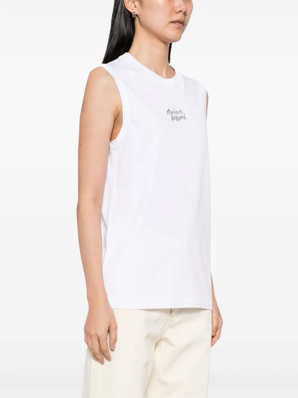 Maison Kitsuné Metallic tanktop Wit
