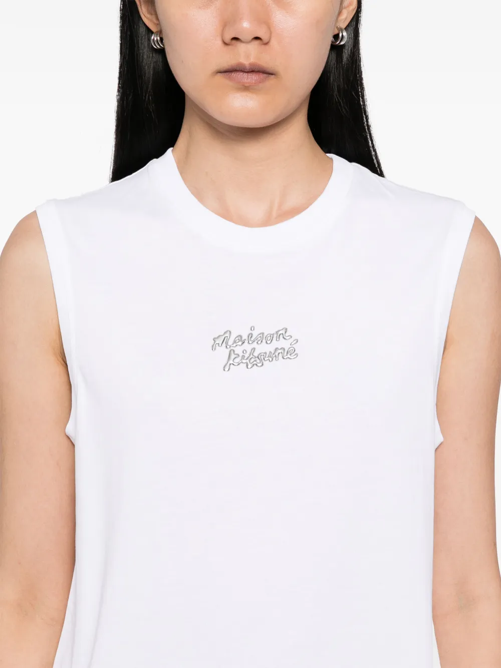 Maison Kitsuné Metallic tanktop Wit