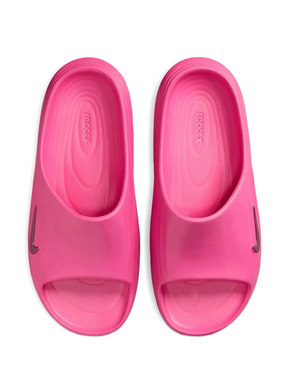 Nike ReactX geribbelde slippers Roze