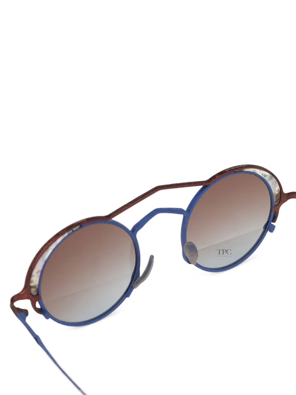 Rigards Zonnebril met rond montuur en brons - Blauw
