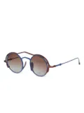 Rigards bronze-detail round sunglasses - Blue