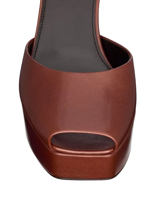 Saint Laurent 85mm La Scandale Platform Sandals | Brown | FARFETCH