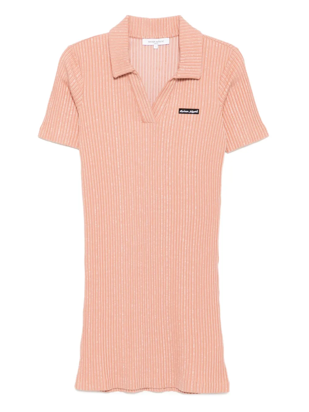Maison Kitsuné ribbed polo dress Roze